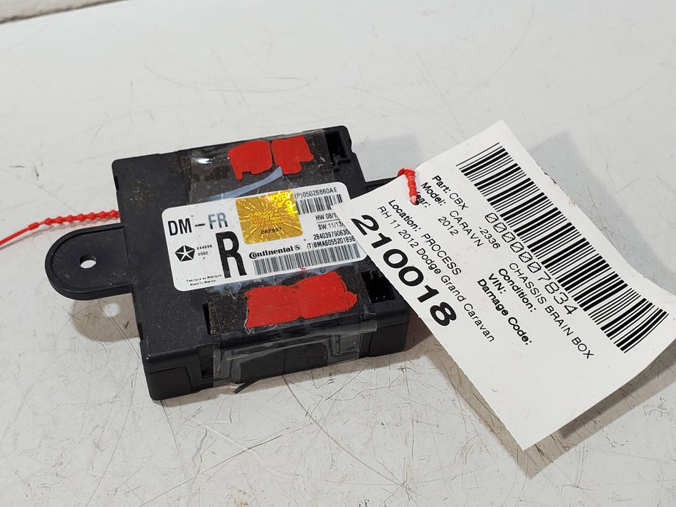Front Right RH Door Module 2011-2012 Dodge Grand Caravan