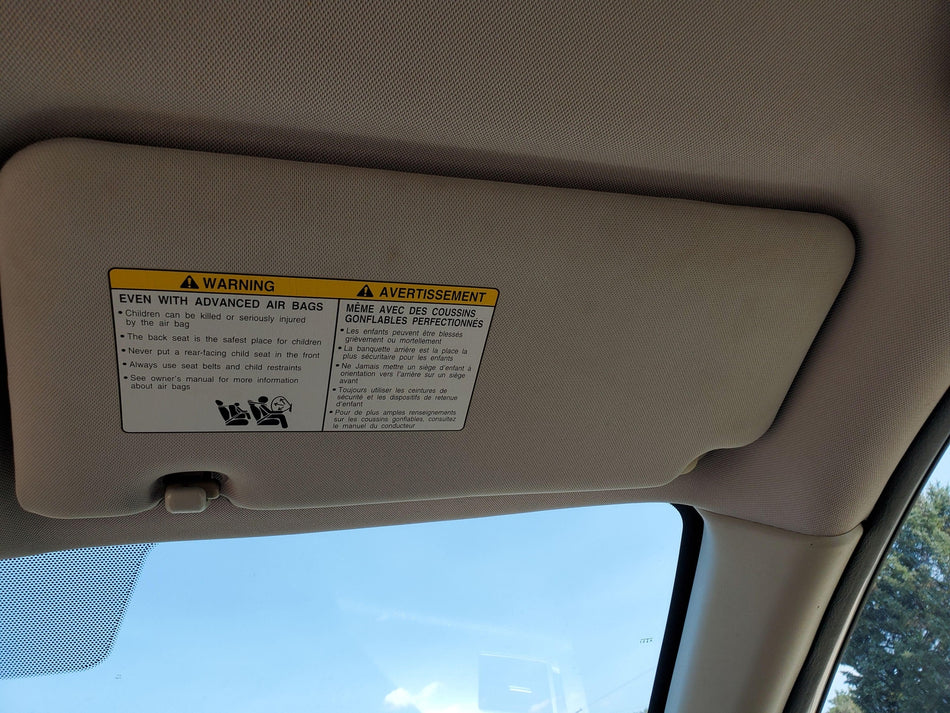 2007-2012 Nissan Versa RH Passenger Sun Visor (gray)(Htbk)(with o sunroof OEM