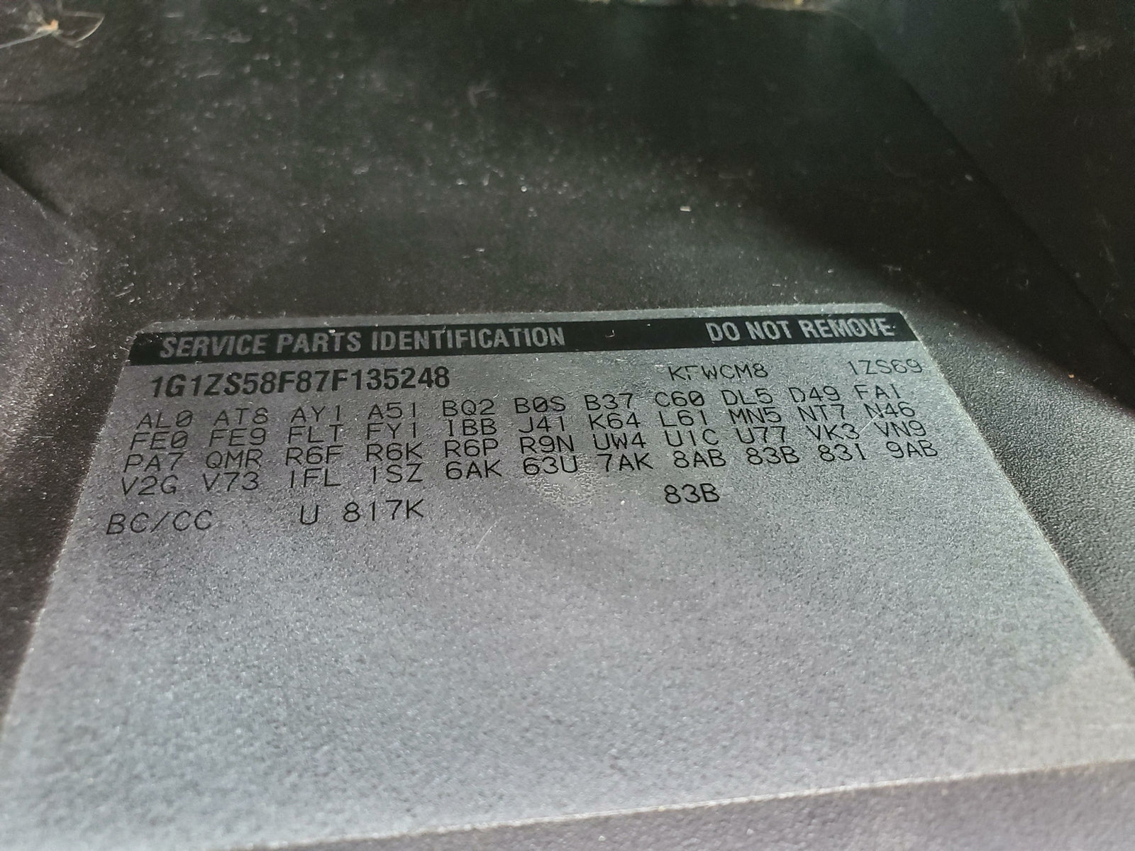 2007 08 Chevy Malibu LS Rear Left LH Outside Door Handle VIN Z 04 05 06