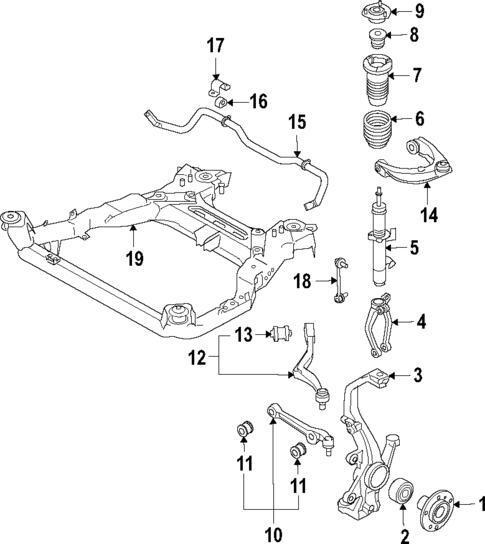 2006-2009 Mercury Milan Front LH Strut Assembly (FWD)(2.3L)(#4-9 IN DIAGRAM