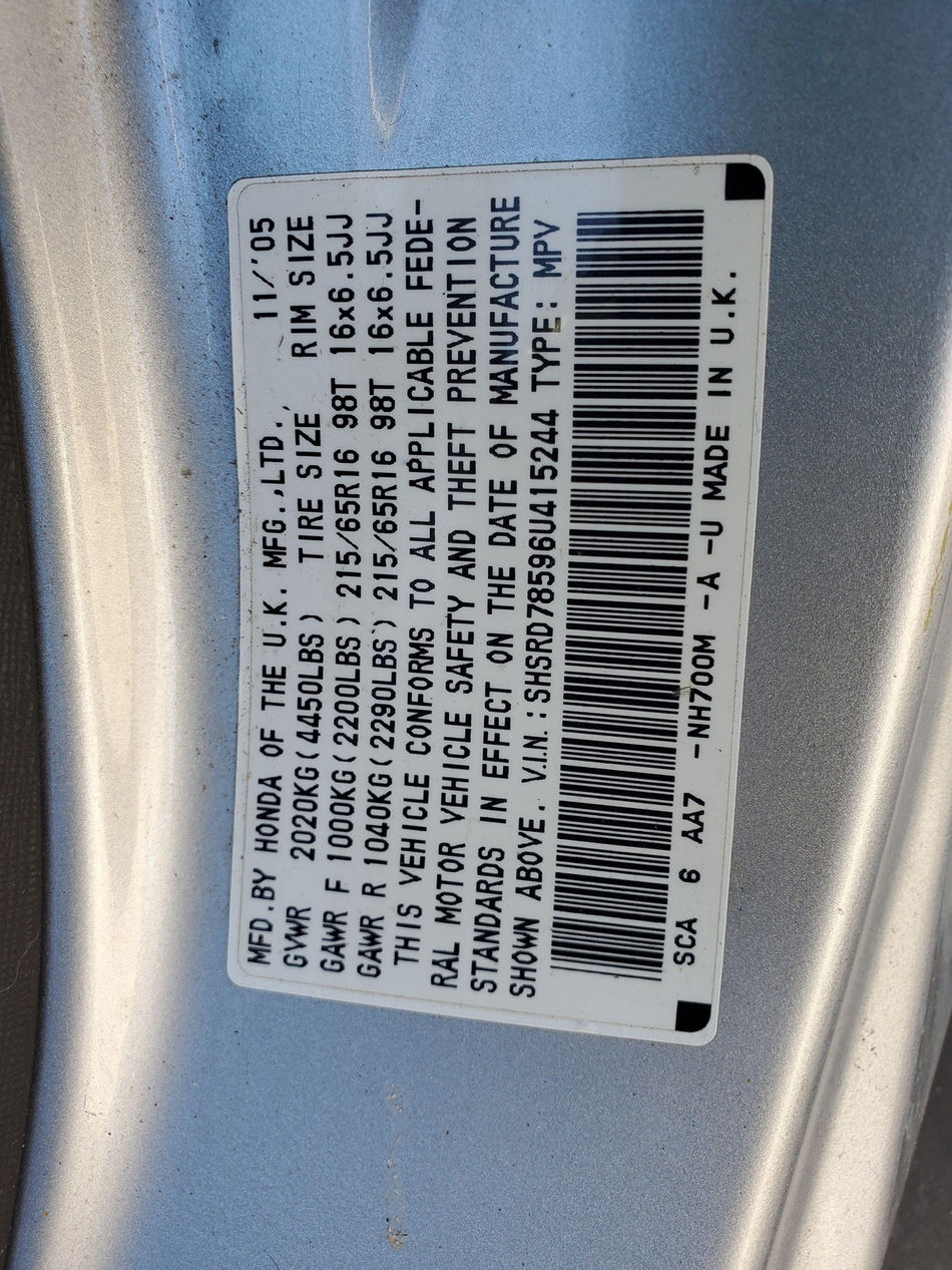 2005-2006 Honda CRV Automatic Transmission Dash Shifter Assembly OEM