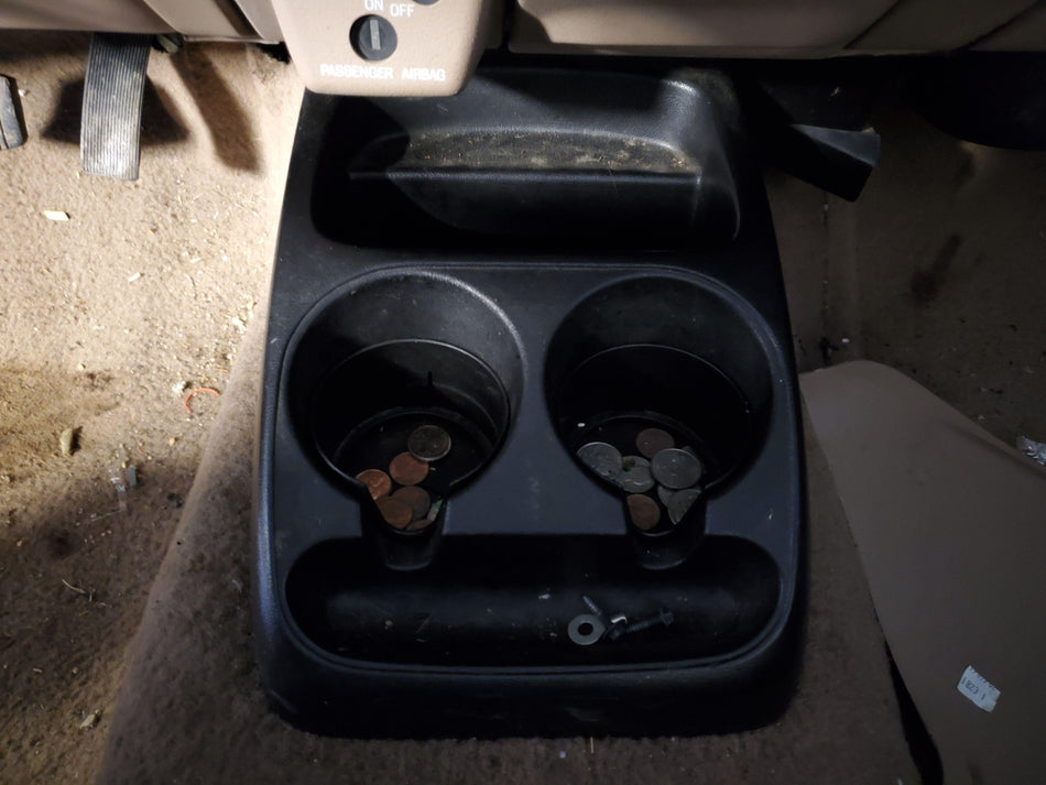 2000-2003 Ford Ranger Two Cup Holder Floor Console Black (AT OEM